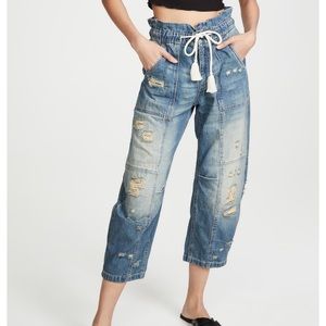 Free People Wide Leg Cargo Jeans